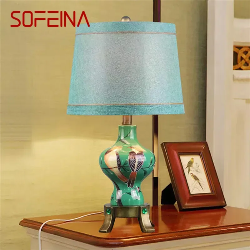 SOFEINA American Retro Table Lamp French Luxury Living Room Study Villa Hotel Bedroom LED Bedside Desk Light