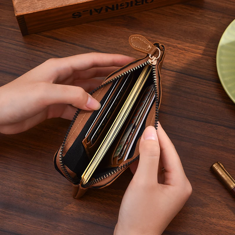 Nova carteira feminina longa com zíper 2025, carteira masculina vintage longa tipo clutch, carteira com múltiplos compartimentos para cartões, sucesso de vendas transfronteiriço