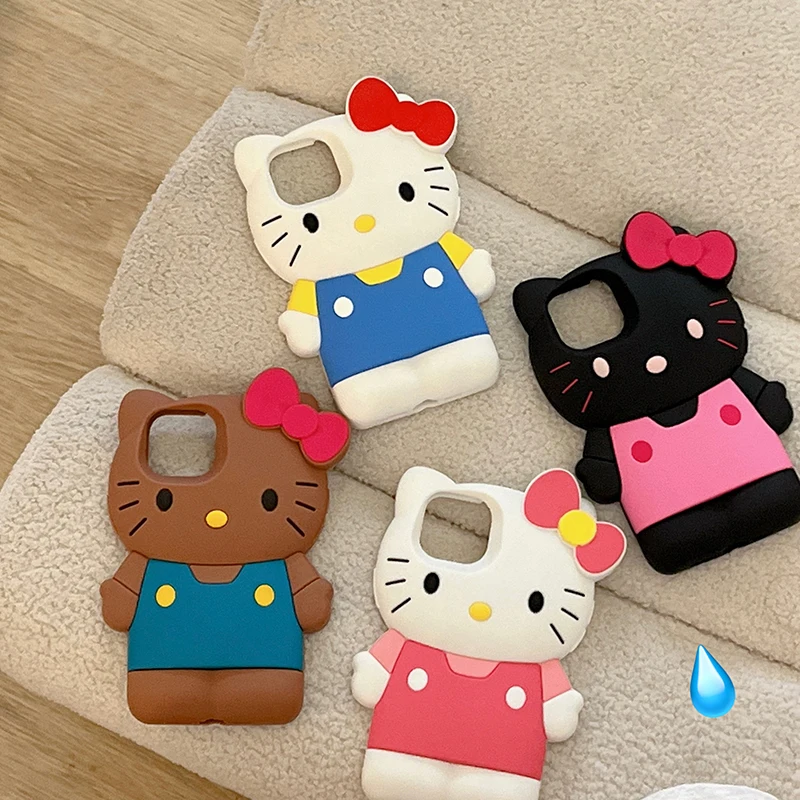 Overalls Hello Kitty For iPhone 15 14 13 12 11 Pro Max Silicone Soft Cover Case