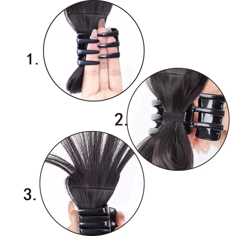 شعر مستعار اصطناعي على شكل ذيل حصان من H&STAR، قطعة شعر قصيرة مستقيمة غير مرئية للنساء #2