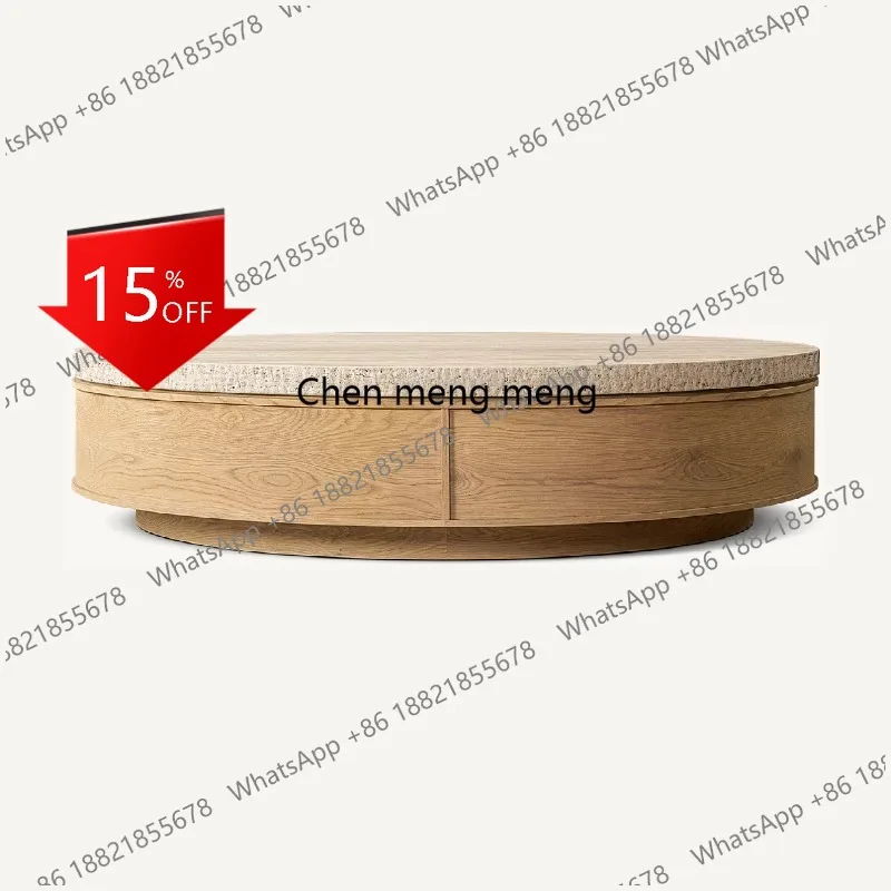 

Кофейный столик M78 из американского травертина для гостиной, круглый, из белого дуба, в стиле Slipknot, RH