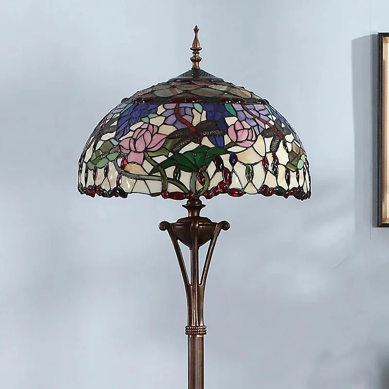 Living Room Floor Lamp Bedroom Bedside Light Rustic Creative Retro Style Remote Control Standing