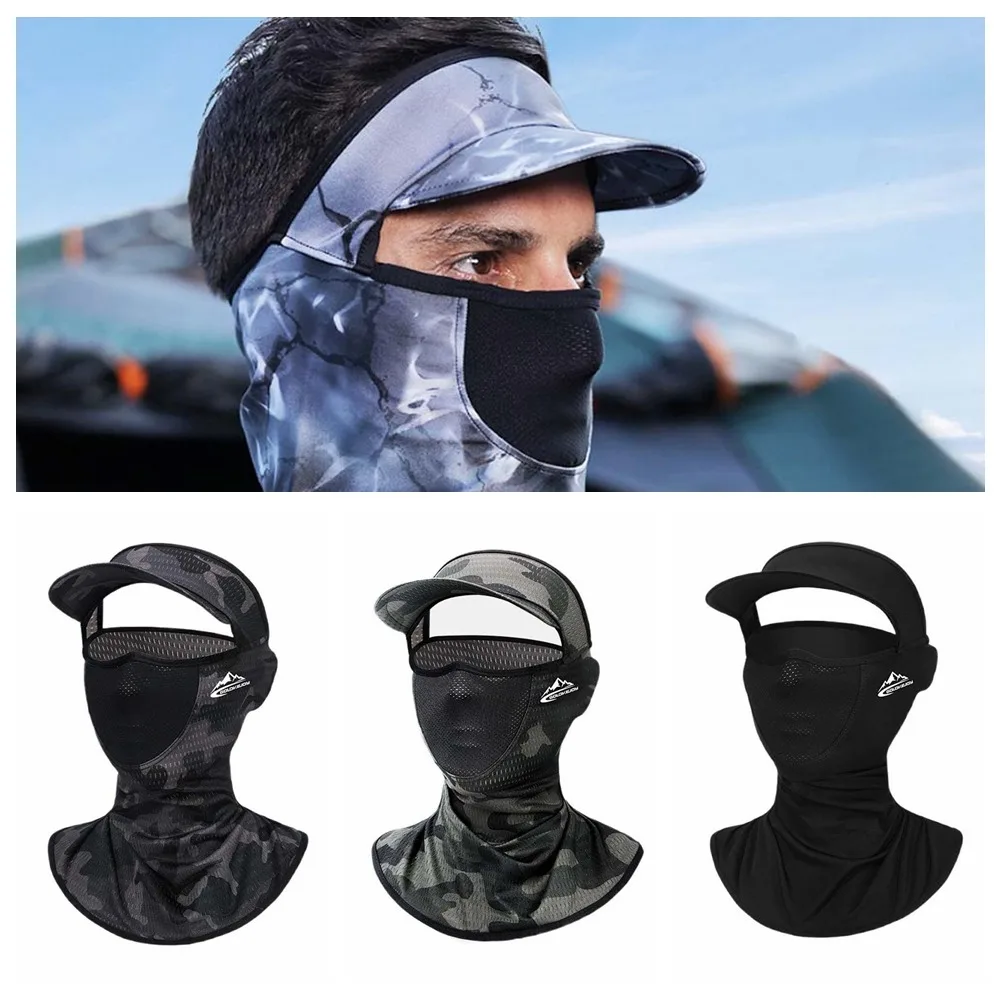 

Summer UV Protection Cycling Face Mask Men Women Outdoor Sports Ice Silk Neck Warmer Scarf Breathable Hiking Fishing Face Cover