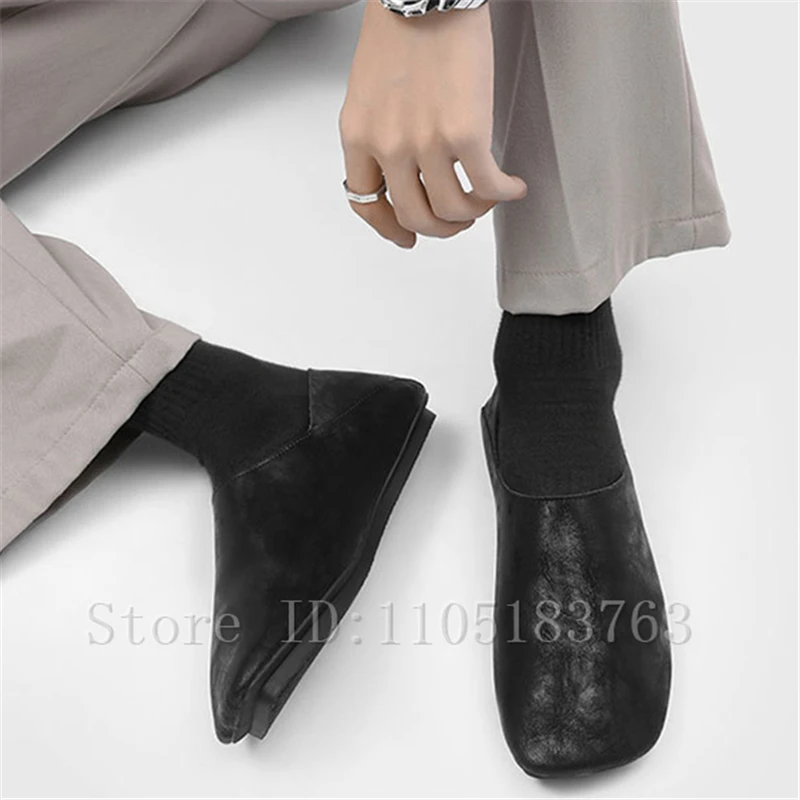 Mocassini con punta quadrata da uomo di nuova moda Design di nicchia Slip On Flats Scarpe singole casual comode e alla moda