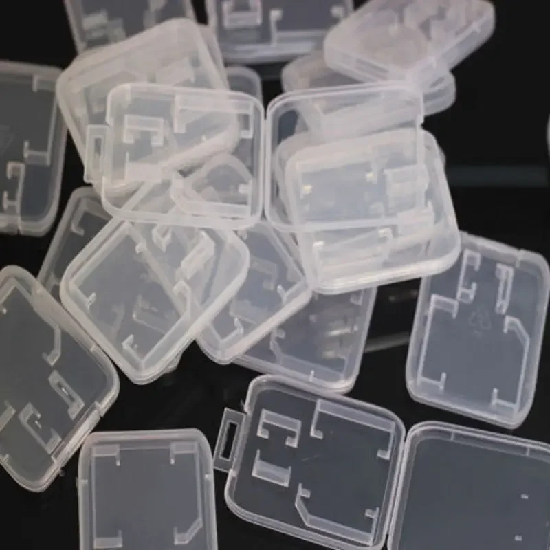 Lots 10pcs/100pcs 2 in 1 2in1 TF Micro SD SDHC Memory Card Clear Plastic Case Adapter Box Holder Wholesale