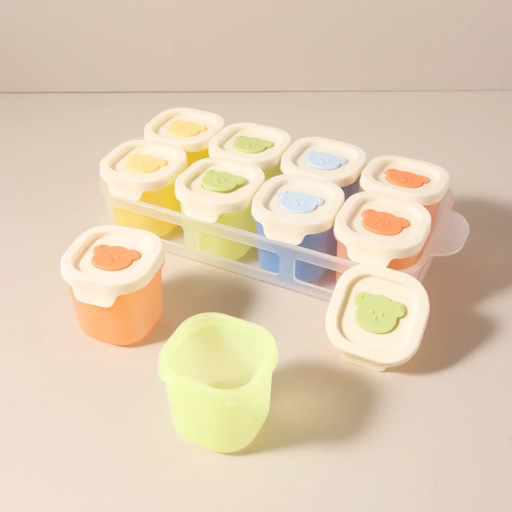 Baby's Small Complementary Food Box, Steamed Cake Mold, Ice Tray, Baby's Complementary Food Mini Box with Lid