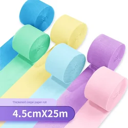 25mx4.5cm Party Streamer wrinkle Paper Backdrop Decorations DIY Colorful Crepe Paper Garland For Kid Baby Birthday Wedding Decor