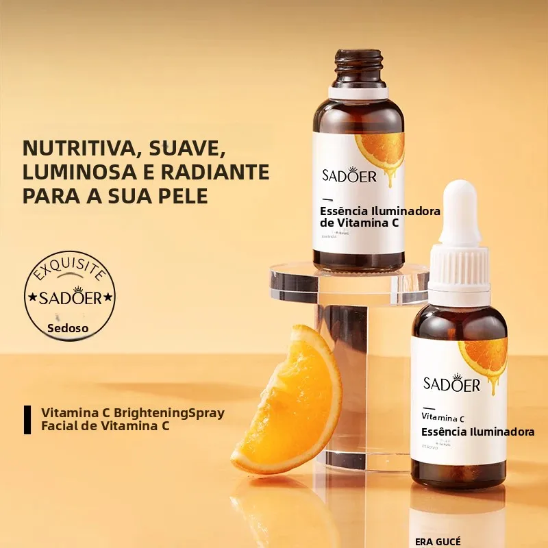 Tratamento antioxidante de soro facial de vitamina C para clarear hidratação de clareamento e correção de manchas escuras 30ml