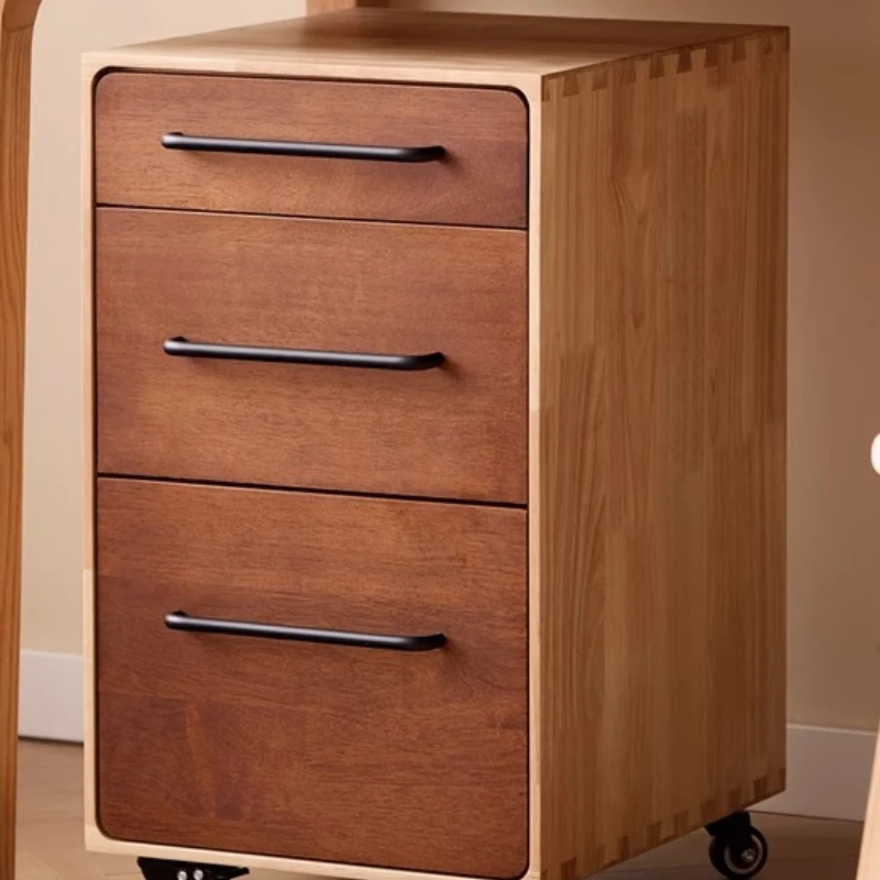 

Nordic solid wood under table chest mobile locker file cabinet sliding drawer cabinet movable storage cabinet locker