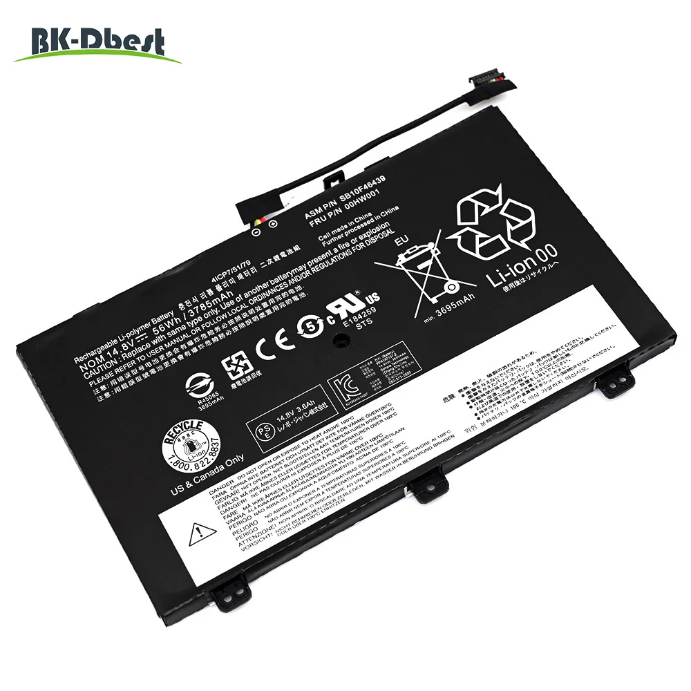 

BK-Dbest 00HW001 Laptop Battery For For Lenovo ThinkPad S3 Yoga 14 Series Notebook 00HW000 SB10F46438 4ICP7/52/76