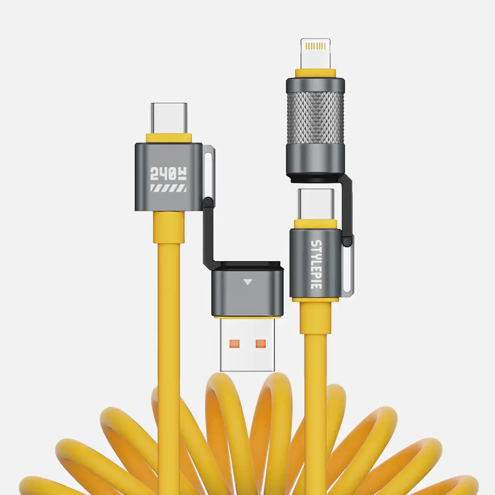 Stylepie 4-in-1 Fast Charge Coiled Cable