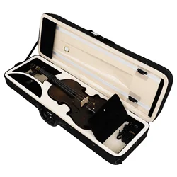4/4 3/4 Violin Case Storage Box Portable Black Foam Oxford Cloth Square Violin Box With Hygrometer Violin Parts & Accessories