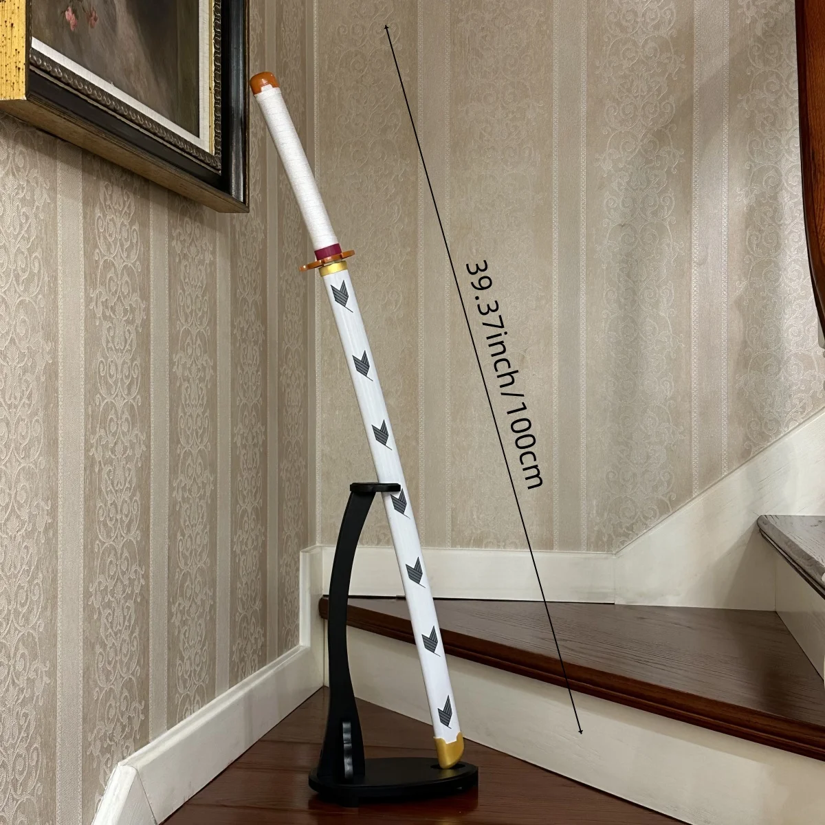 39.3인치 귀멸의 칼날 렌고쿠 쿄쥬로 나무 카타나 검 닌자 나이프 사브르 일본 카타나 사브르 코스프레 소품 장난감