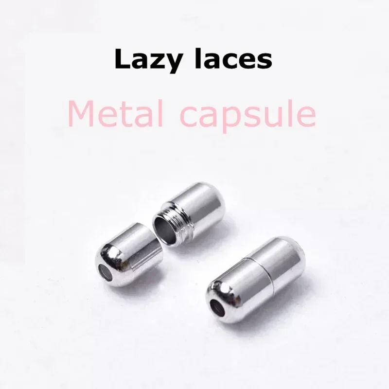 Elastic Lazy No Tie Round Shoelace Round Stretch Replacement Shoe Laces with Cylinder Metal Lock Easy Install for Casual Sneaker