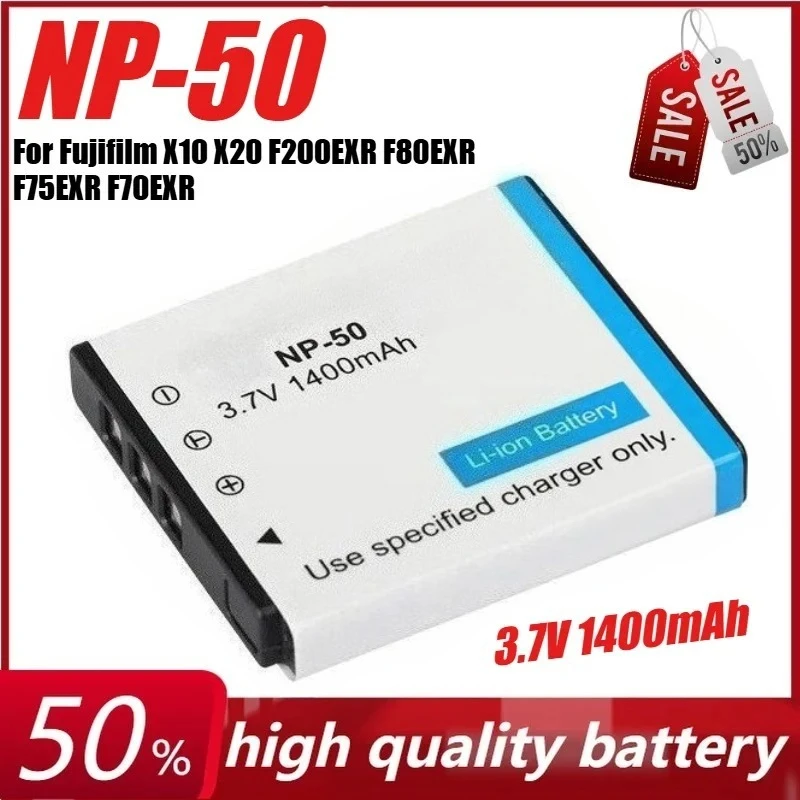 

3.7V 1400mAh NP-50 D-Li68 KLIC-7004 Camera Battery for Fujifilm X10 X20 F200EXR F80EXR F75EXR F70EXR NP-50