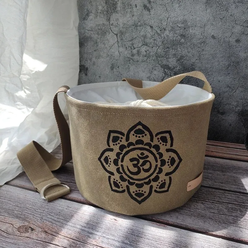 Canvas Crystal Bowl Bag Portable Singing Bowl Carry Cases Yoga Sound Bowls Handheld Bucket Bag Meditation Musical Bowls Parts