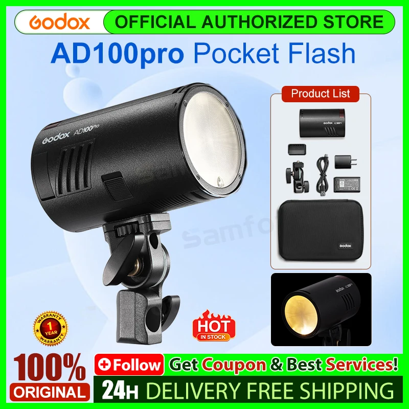 Godox AD100Pro TTL 100Ws Outdoor Flash Speedlight 2.4G Wireless X