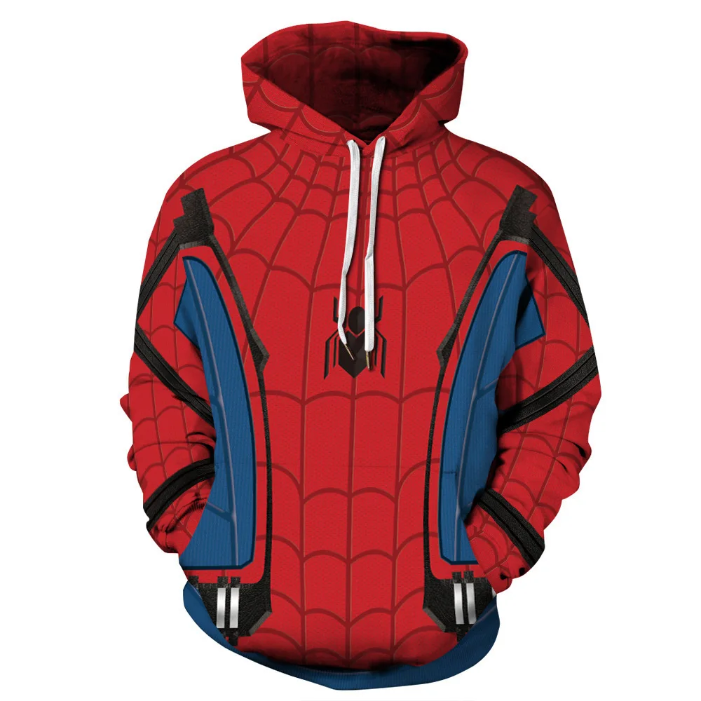 Miniso Hero Spiderman Lron Man Hoodie Jumper Anime Peripheral Moletom Com Capuz Tops For Teens Revenge Hoodie Anime Hoodie