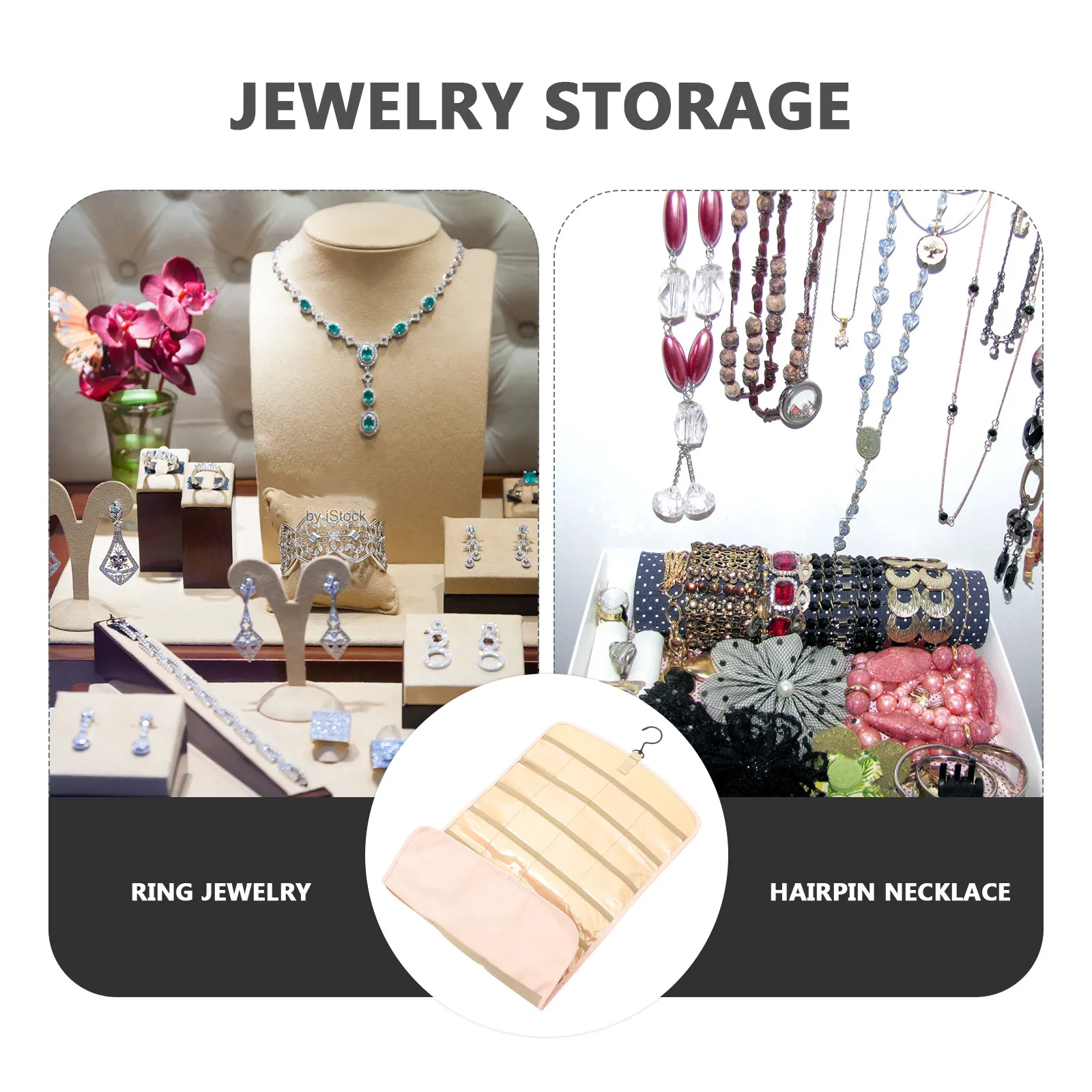 

Dual-Sided Hanging Jewelry Organizer Bag Wall Mounted Earring Necklace Holder Home Decor Storage Pouch For Women