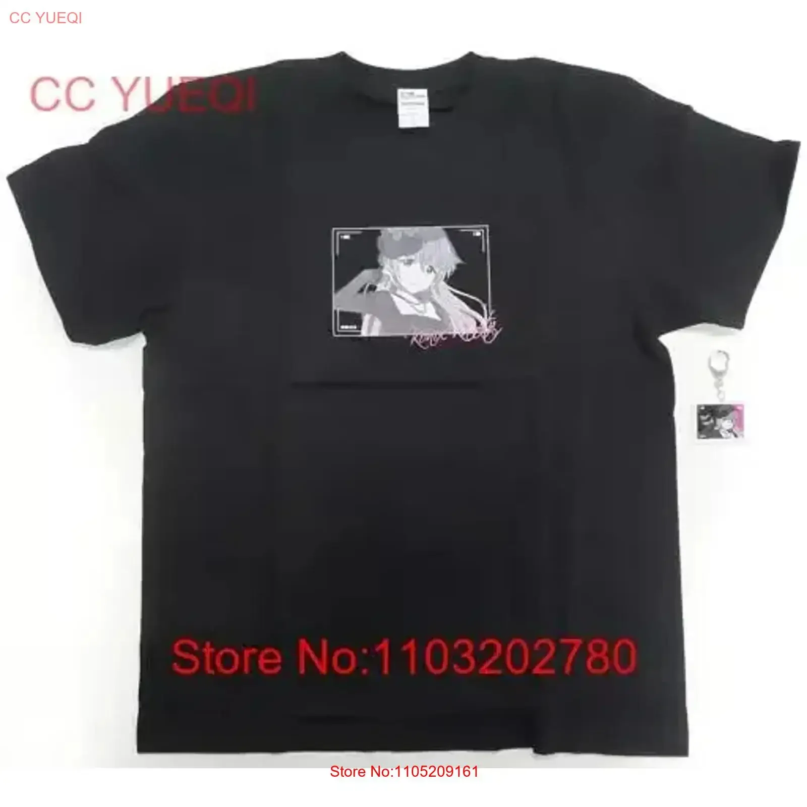 تي شيرت Omi Kanakata سلسلة مفاتيح مصنوعة من الأكريليك مجموعة أسود M حجم الحب لايف Niji Saki Schoo خمر غسلها تنوعا تنفس لينة