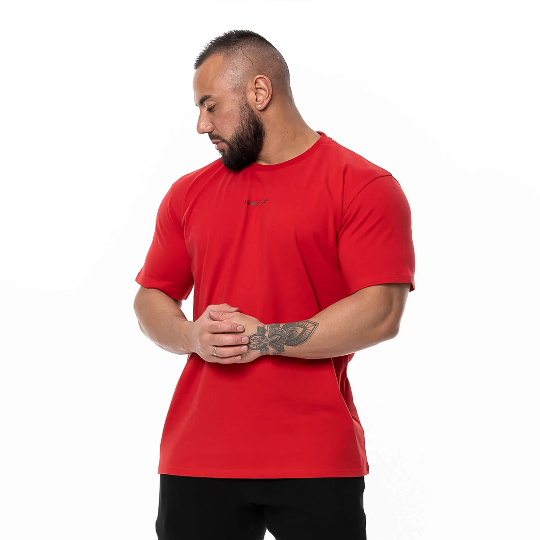 Mens Oversized Fit Short Sleeve T-shirt With Dropped Shoulder Loose Hip Hop Fitness T Shirt Summer Gym Bodybuilding Tops Tees