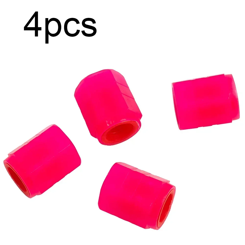 Car Accessories Car Tire Valve Cap Accessories New Tool Fluorescent Pink Waterproof Tool Protect Tire Valve Tip