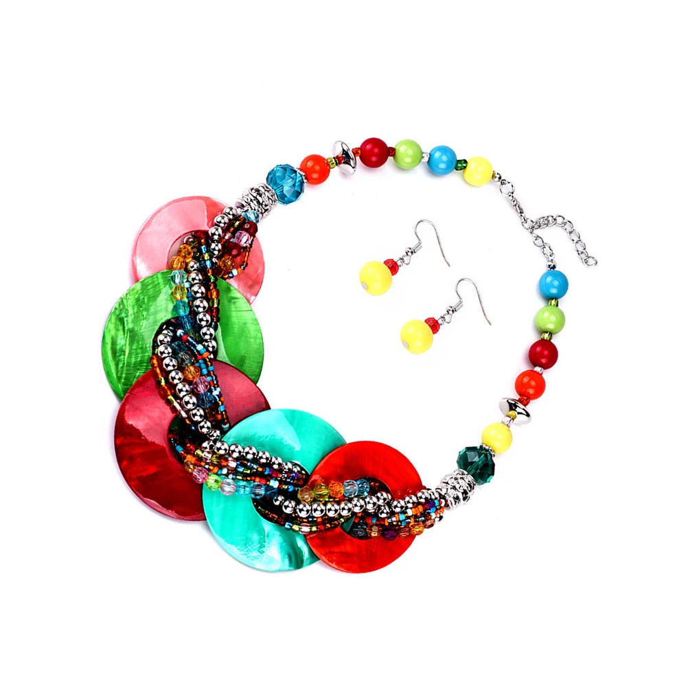 

3Pcs Shell Necklace Set Women Earrings Choker Daily Wear Party Gift Birthday Wedding Valentines Present Jewelry