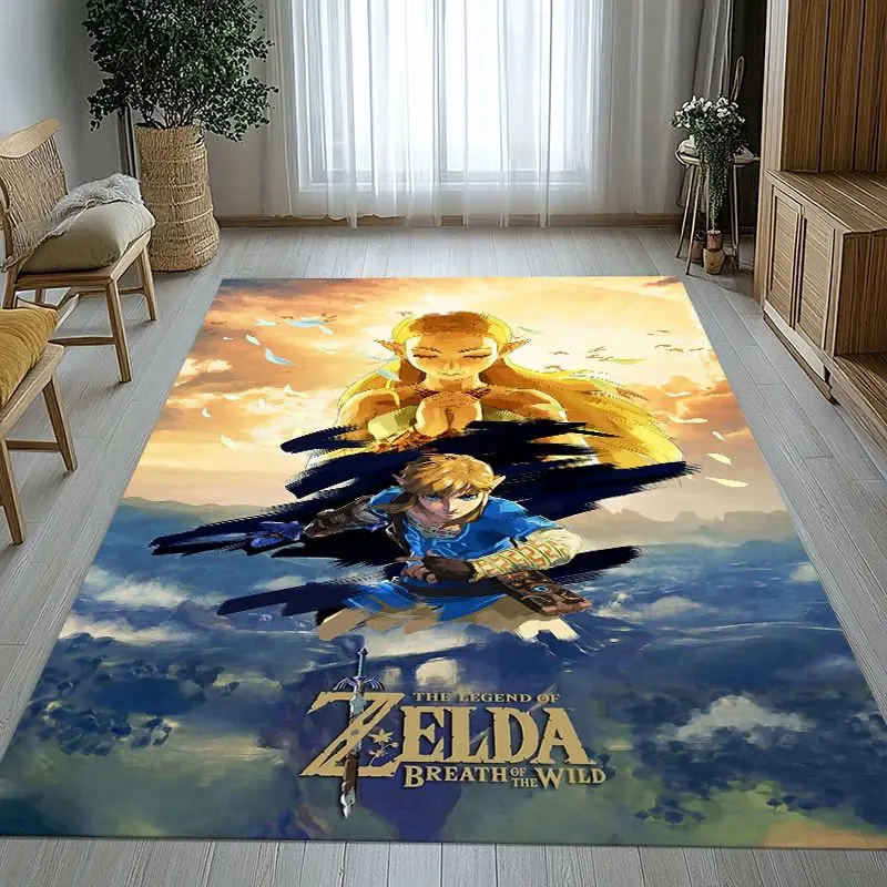 Vintage Game Z-Zelda Hylian Crest Link Area Rug,Non-Slip Carpet Mat for Living Room Bedroom Playroom,Sofa Floor Rug,Home Decor