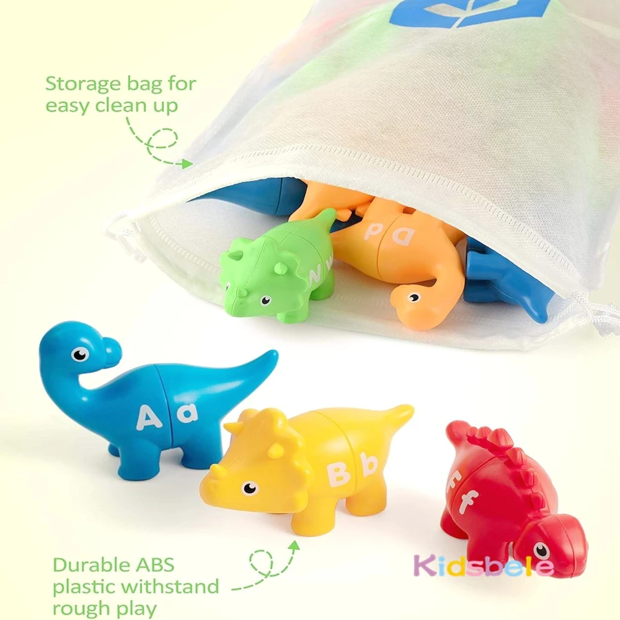 Juguete Montsori de dinosaurio a juego, juguete sensorial de habilidad motoras finas con clasificación de color y números/alfabeto para niños pequeños, juego de fita, regalo de novismos - AliExprs 26