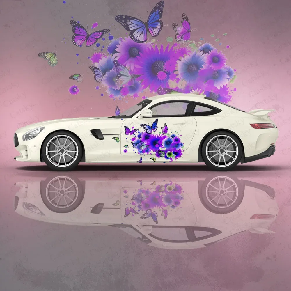 

Flowers and Butterflies Car-Body Sticker Itasha Vinyl Car Side Decal Sticker Body Sticker Car Decor Stickers Car Protective Film