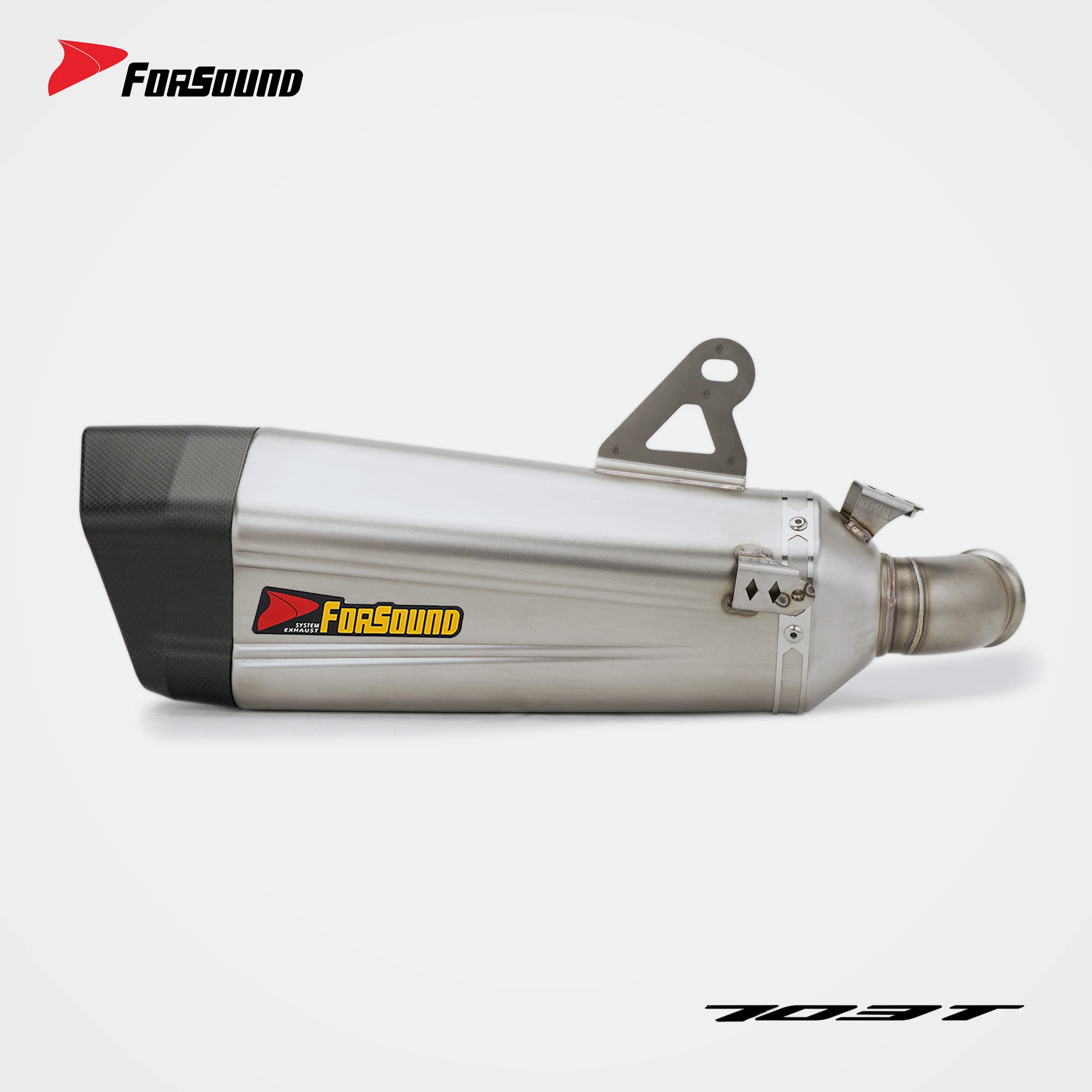For ZONTES 703T 2026 Motorcycle Modified Exhaust Stainless Steel Mid-Tail Integrated Slip-On Low Volume Muffler
