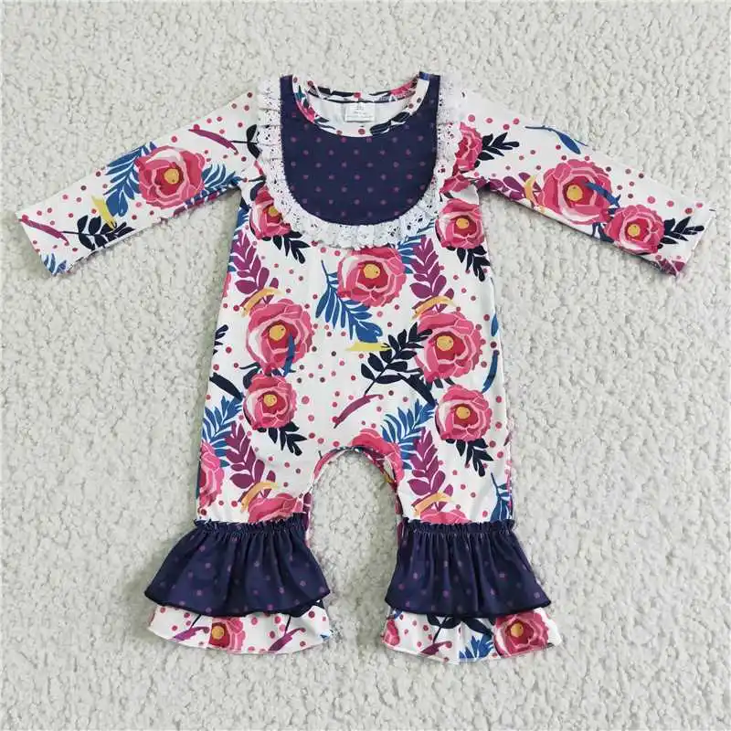 6 A27-2-1 Wholesale baby rompers kids clothes girl long sleeve romper Summer Boutique baby girl clothes