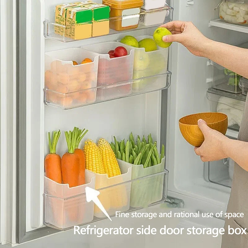 

1/2/3Pcs Refrigerator Food Storage Box Fruit Vegetable Fresh-keeping Box Refrigerator Side Door Container Drawers Rack Kitchen