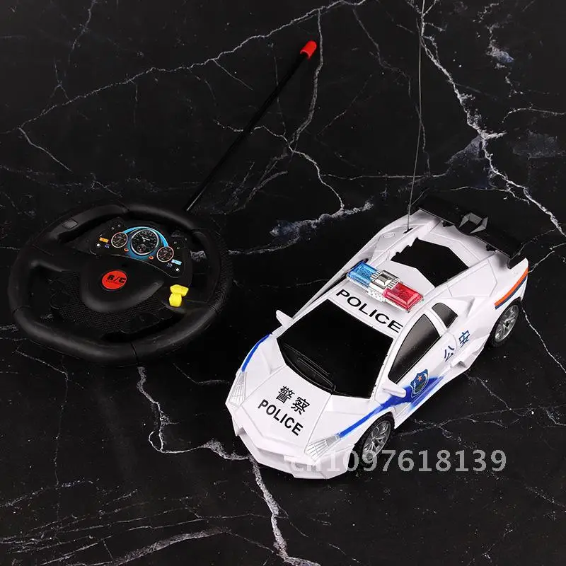 Simulatie afstandsbediening kinderauto politieauto model, tweeweg elektrische afstandsbediening auto speelgoed voor en achter