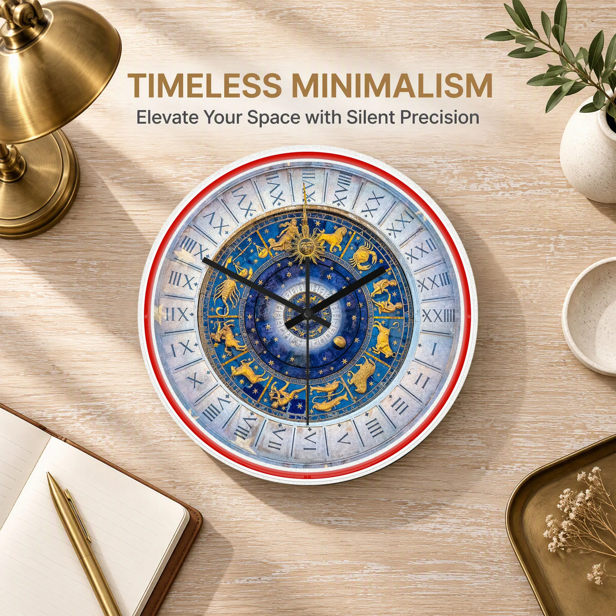 Astronomical Zodiac Prague Neon Wall Clock Celestial Home Decor Astrology Star Sign Constellation LED Night Light Wall Clock