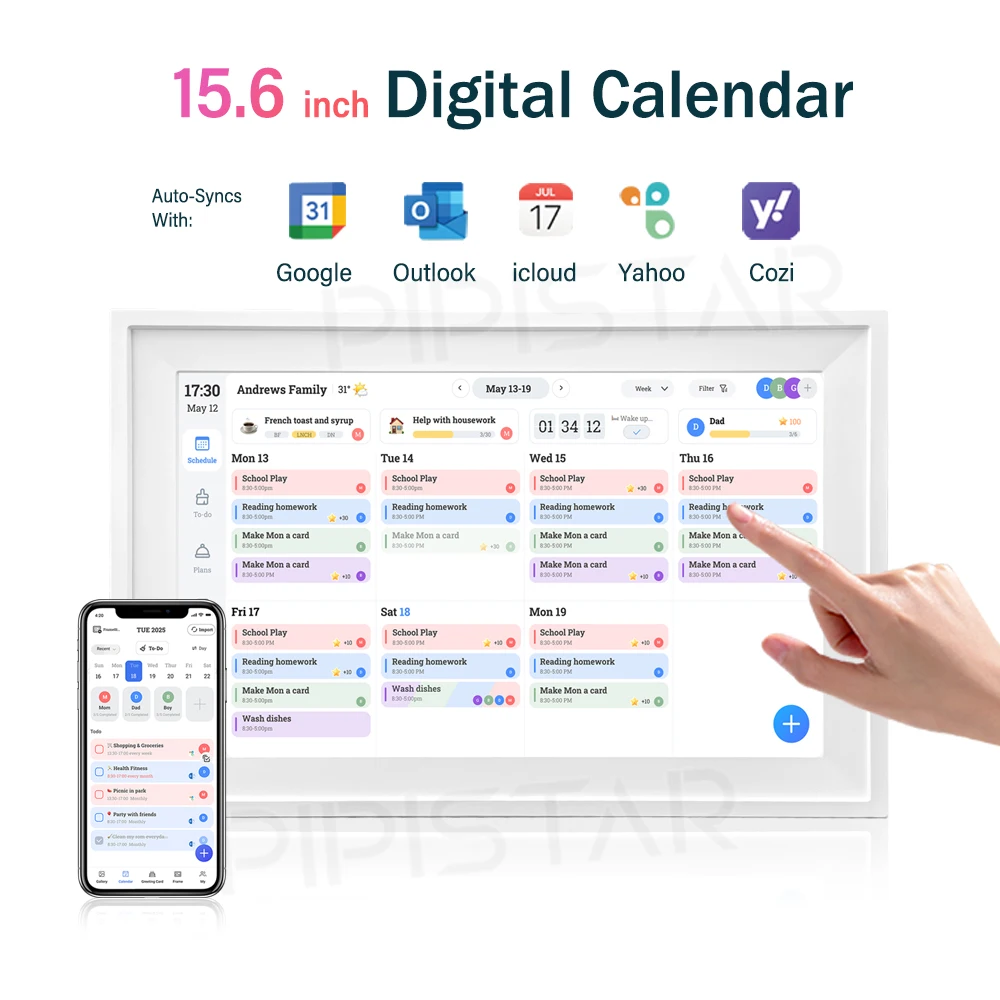 Picture 3: Digital calendar 15.6-inch wall planner intelligent touch screen interactive home schedule display wall mounted and desktop