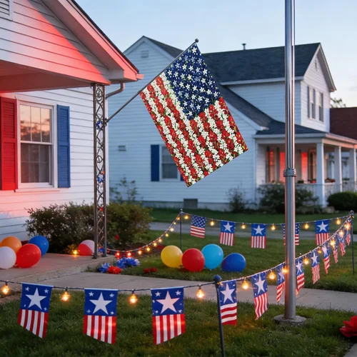 Large House Flags for Outside, Memorial Day Patriotic Double Sided Garden Flag f 7445034883862 AAV hhz