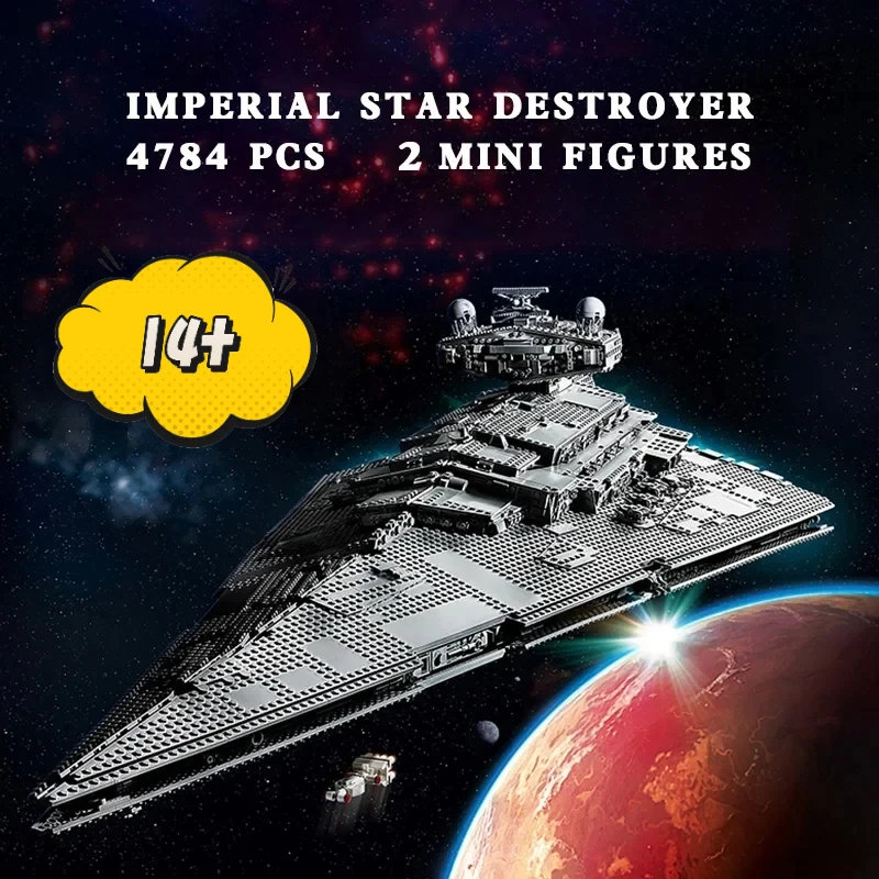 

MINISO UCS Imperial Star Destroyer Compatible Building Blocks Brick Super Great Ultimate Weapon Spacecraft Christmas Toy Gifts