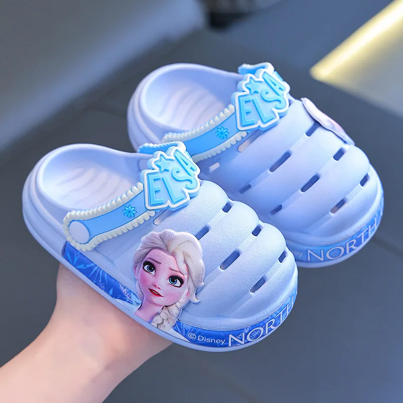 Summer Kids Hole Garden Shoes Disney Girls Frozen Beach Flat Sandals Slippers Elsa Child Sandals Anti Skid Slipper Hole Shoes