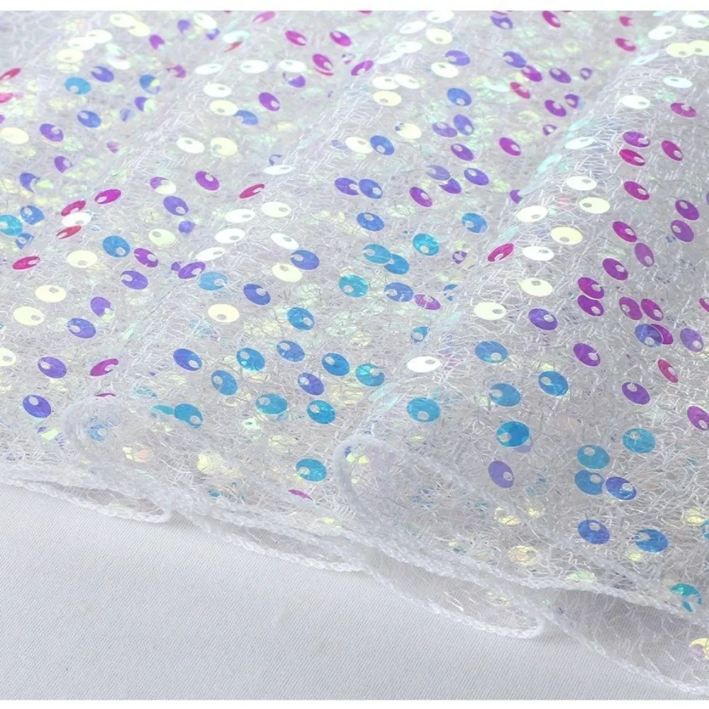 Decorative Table Runner Sequin Table Runner Sequin Fabric Sparkling Surface Mermaid Table Runner 30cmx180cm Iridescent Shimmer
