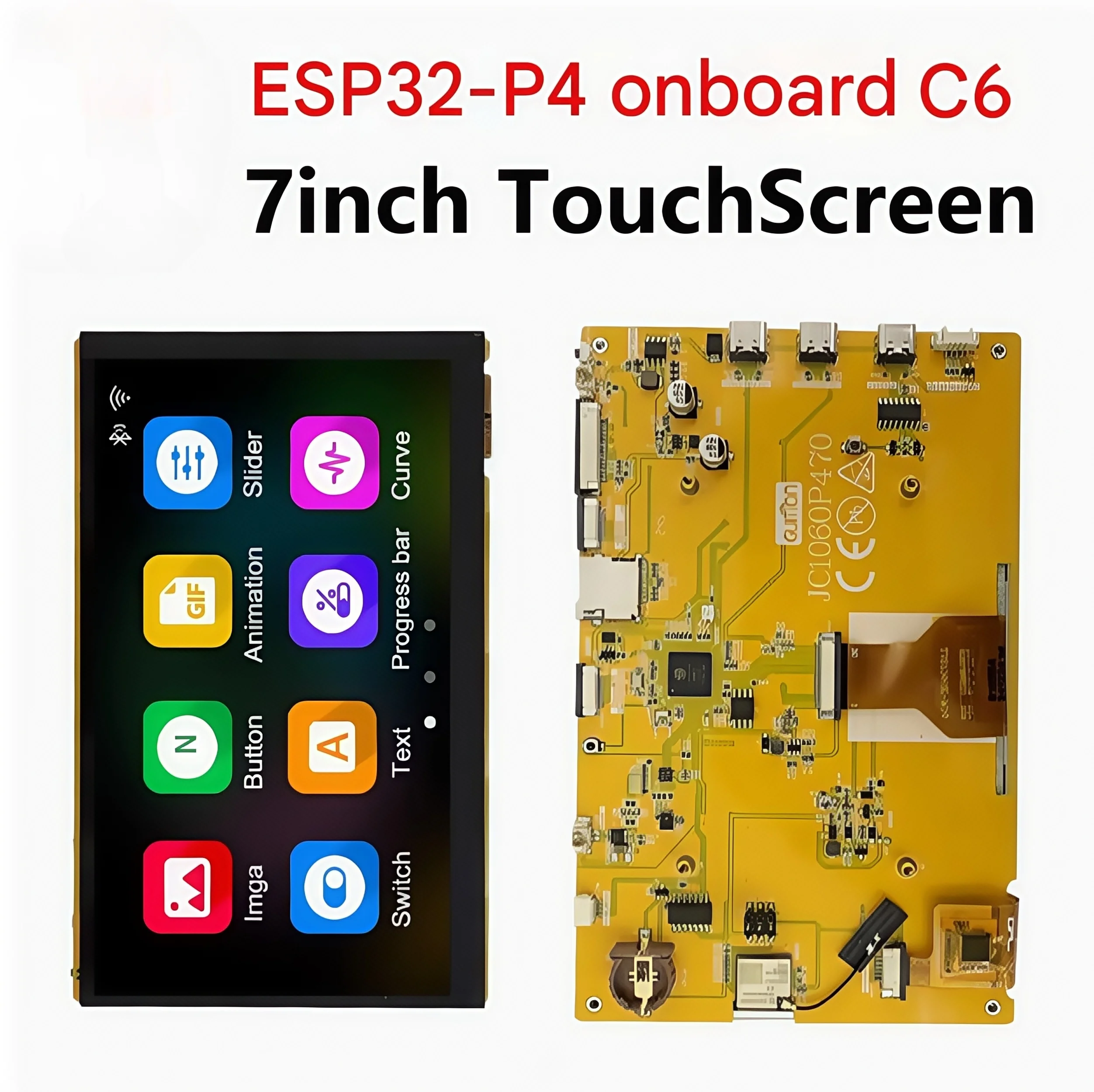 

ESP32 P4 development board 7-inch LCD display onboard ESP32-C6/camera interface/audio interface ESP32-P4-7inch-JC1060P470C