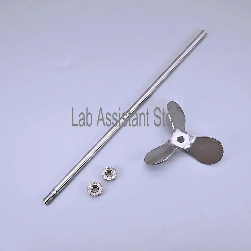 1pcs Laboratory Diameter 40-120mm Stainless Steel 3-leaf Type Stirring Blade Mixing Paddle & Length200-500mm Dispersion Rod