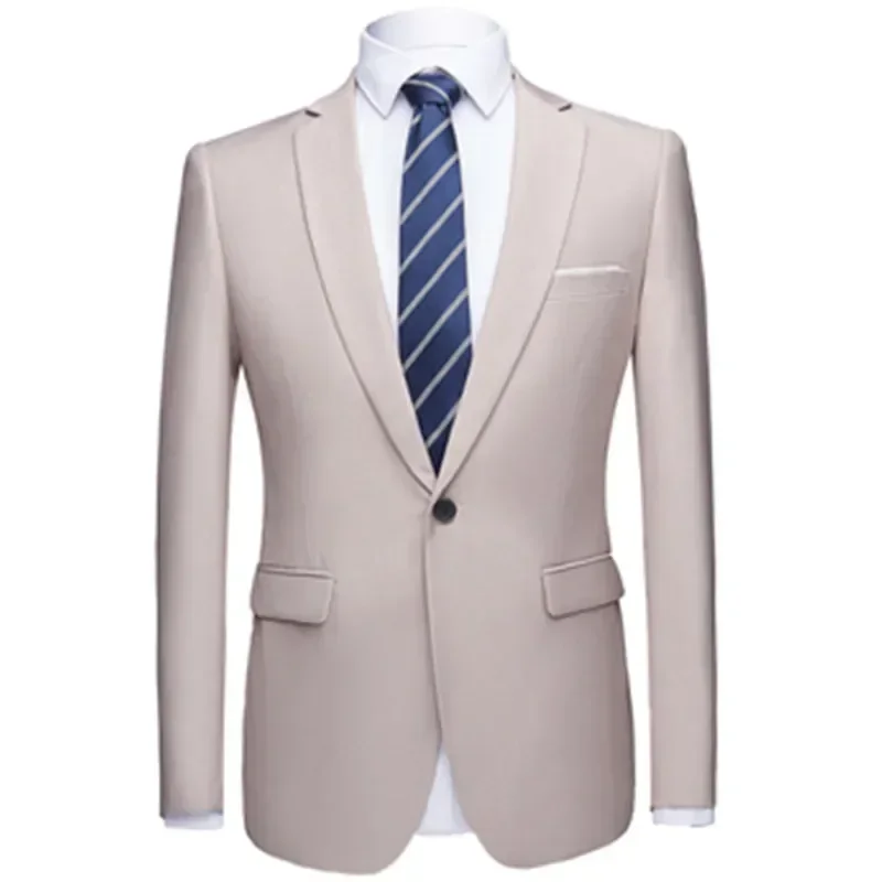 

Men's Blazer Business Slim Official Solid Color Groom Dress Coat High Quality Plus size Fashion Suit Jacket