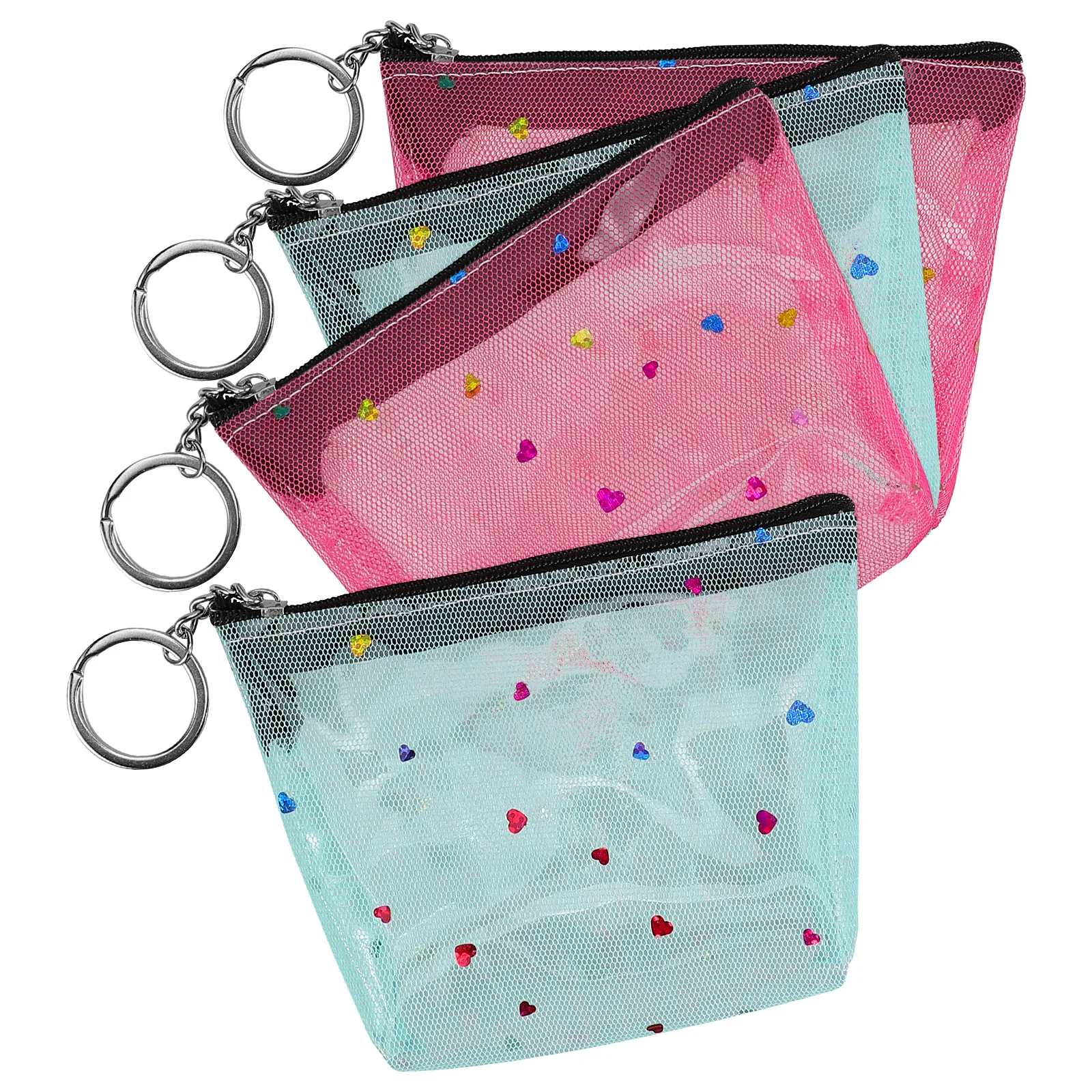 

4Pcs Small Women Wallet Zipper Purse Clear Coin Purse Durable Gift for Girls and Ladies Clear Wallet Cash Holder