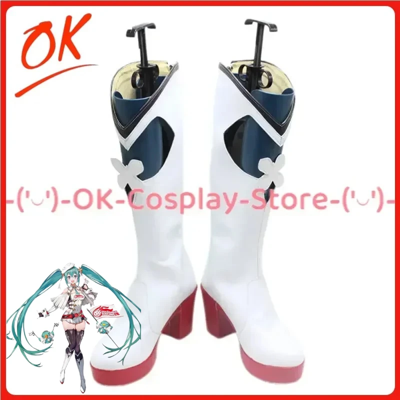 

[Индивидуальные] Racing Mikku Обувь для косплея Аниме Игра Костюм для ролевых игр Опора Хэллоуин Карнавал Праздничная вечеринка Сапоги из искусственной кожи