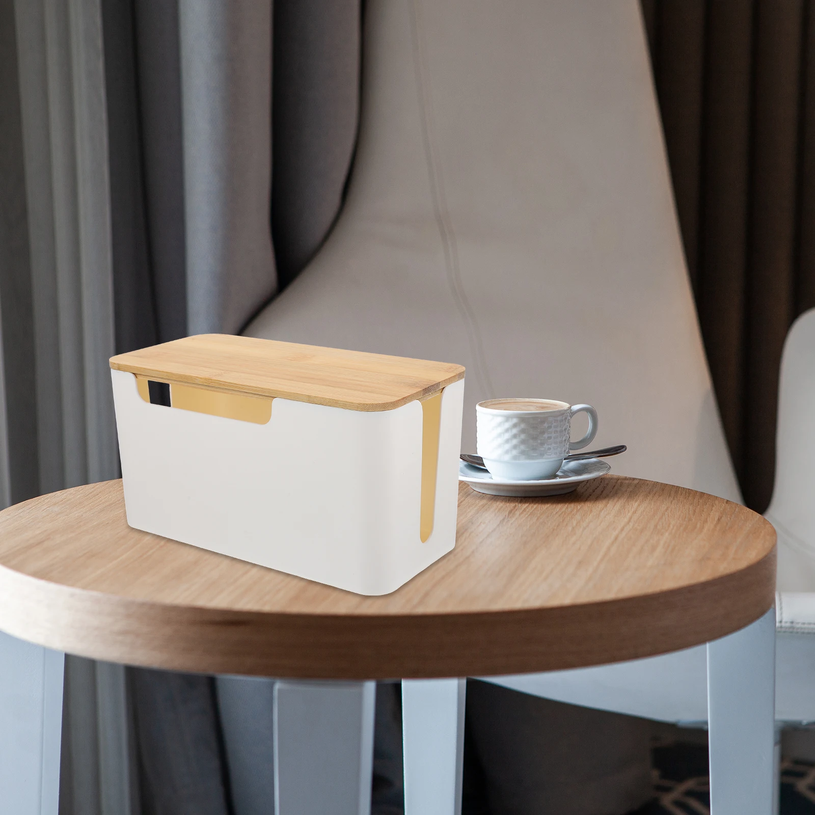 

2pcs Cable Management Box, Cord For Desk With Detachable Design, Wire Storage Box For Power Cords Adapters, Cable Organizer Box,