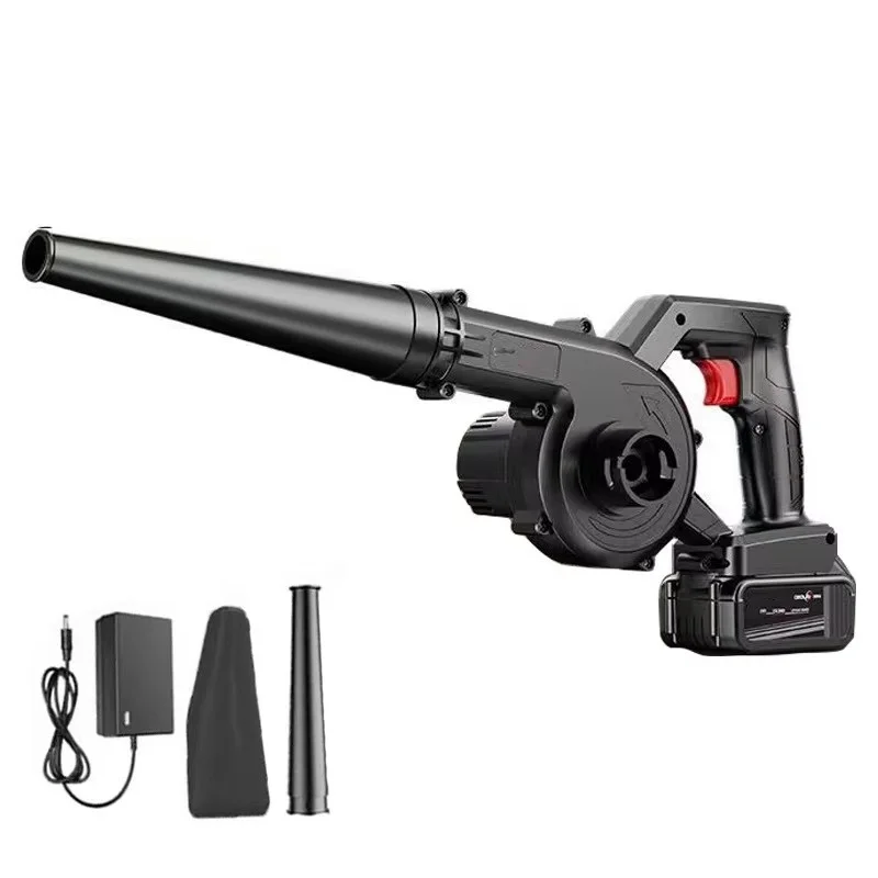 

Беспроводной воздуходувка 2-в-1, выдувка и всасывание листьев, пылесборник, 21 В, 0-40000 об/мин, 5000 мАч, литиевая батарея для автомобиля для шерсти домашних животных