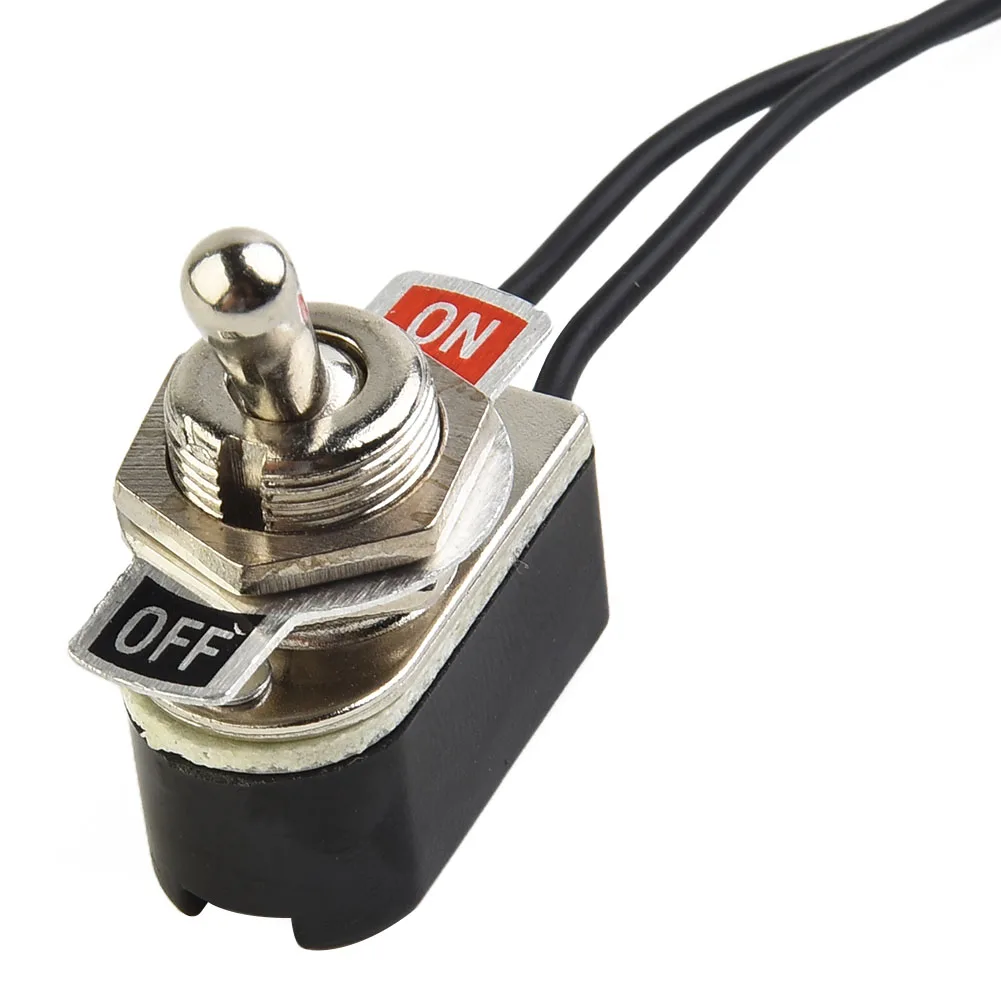 SPST 6A Toggle Switch 12mm Cutout 2 Foot 6A/125V Black+Silver ON/OFF Prewired SPST Contacts Switch High Quality