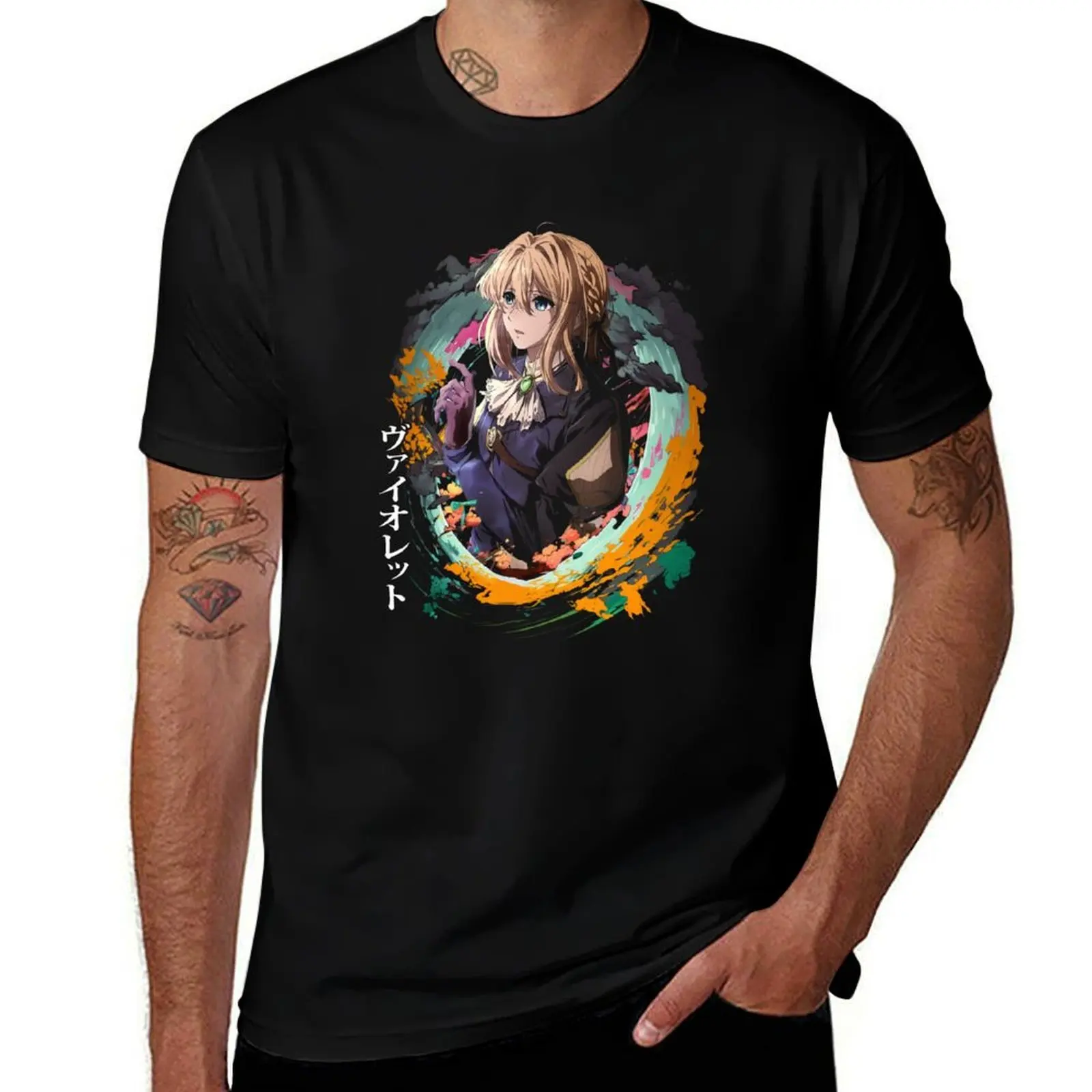 Violet Evergarden Stunning Visuals Abound T-Shirt Gym Exercise Short Sleeve T-Shirt