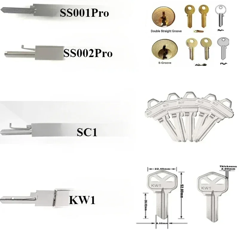 Locksmith Special Tools Lishi 2 in 1 Key Home Door Civil Locks Decoder Kit SS001Pro SS002Pro SC1 SC4 KW1 KW5